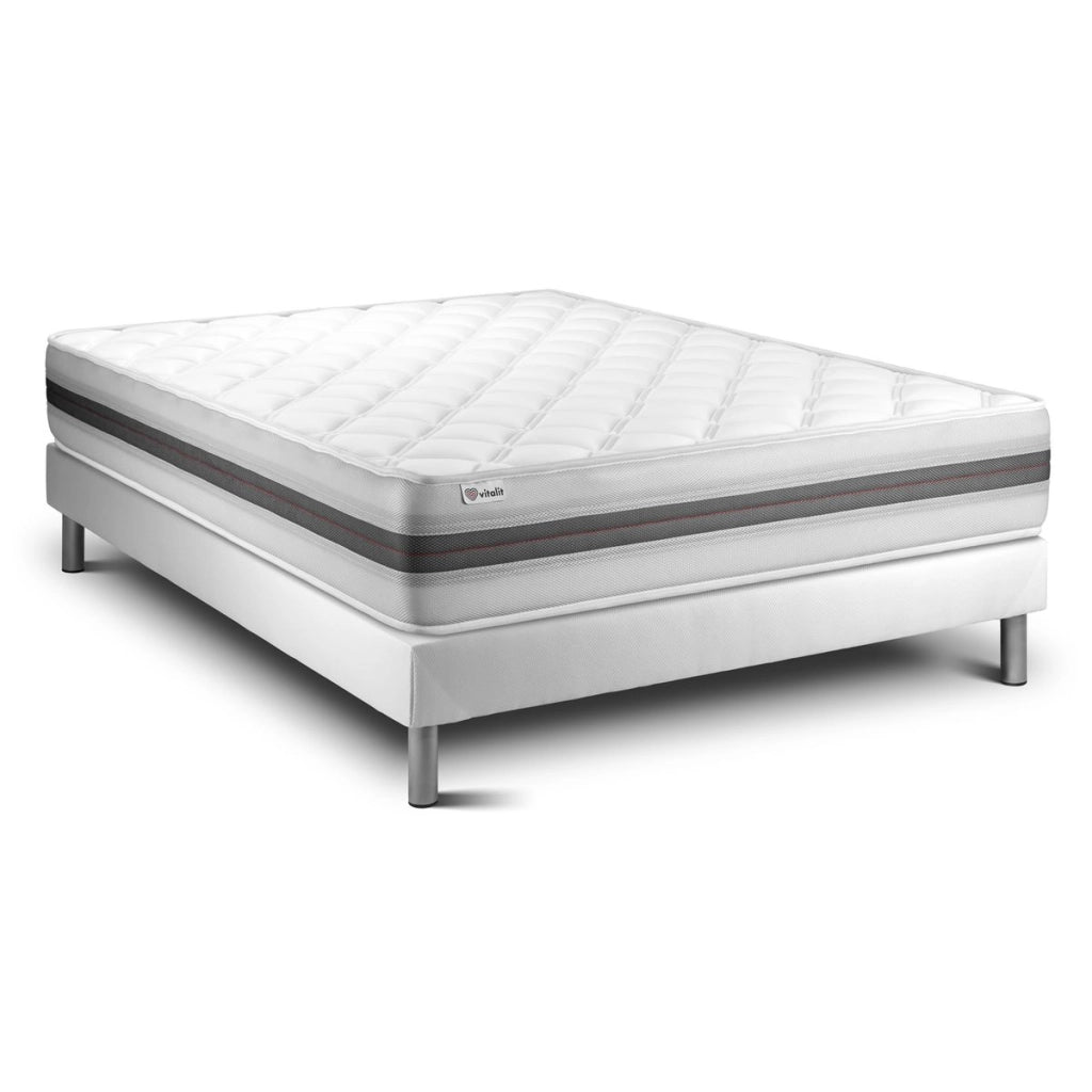 Letto con materasso VITALMEMO BACK 140 x 220 cm Rete kit Bianco