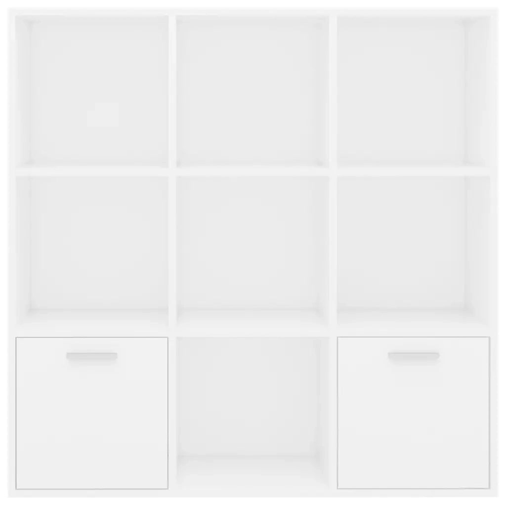 Libreria-Scaffale per Libri-Mobile di Stoccaggio Bianca 98x30x98 cm in Legno Multistrato