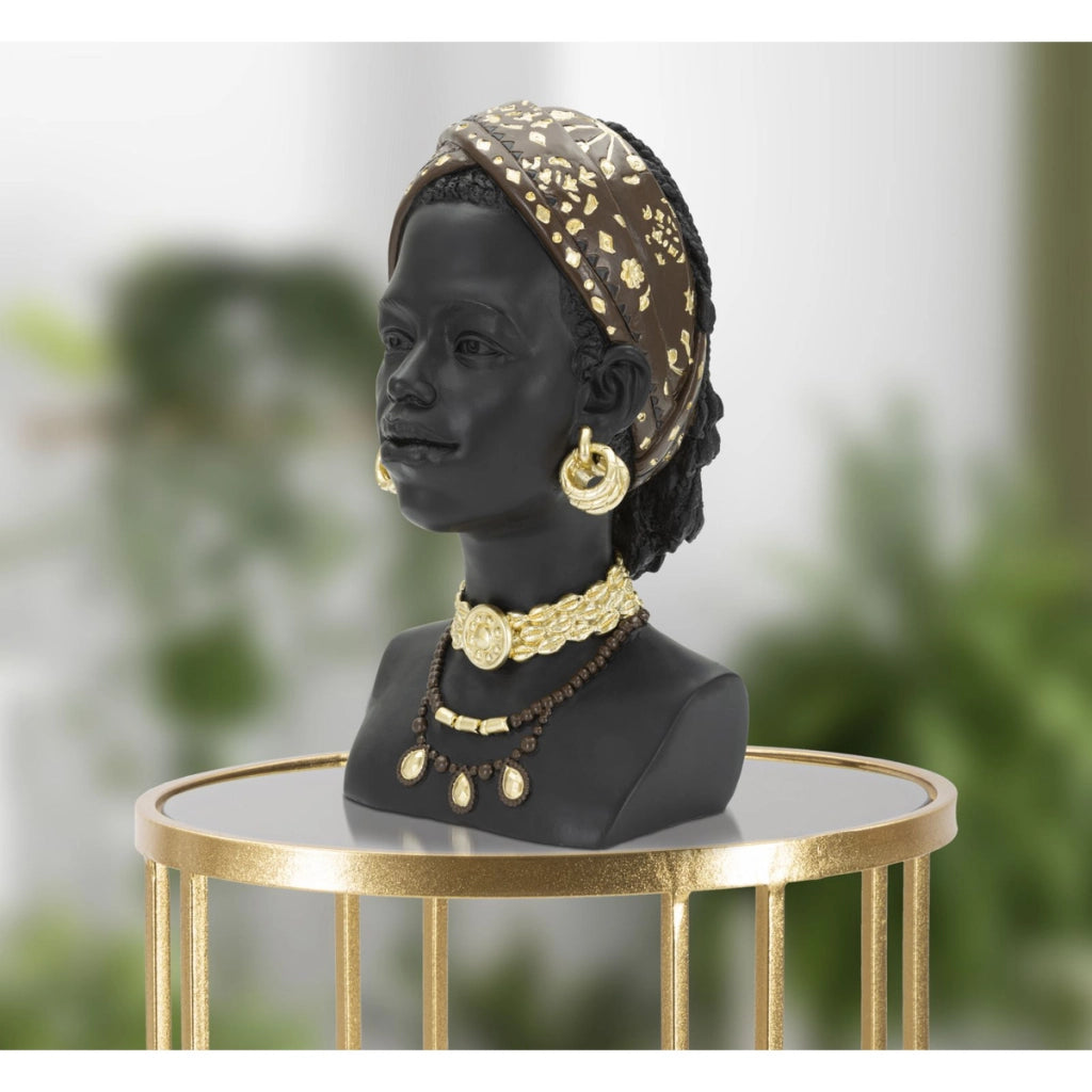 Scultura Africa 4, Nero, Poliresina, 19x18,5x30 cm