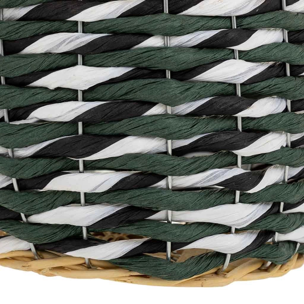 Cesto in legno e corda di carta verde D21x13
