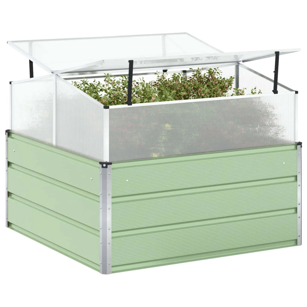 Fioriera | Cassetta per fiori | Vaso Verde Pastello 100 x 100 x 77 cm Acciaio zincato
