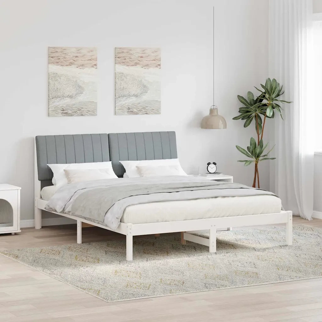 Struttura del letto Bianco 160 x 200 cm Pino massello