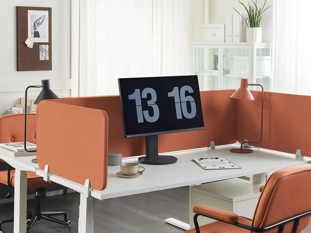 Pannello Divisorio Fonoassorbente per scrivania in PET rosso chiaro 80 x 40 cm tavolo ufficio