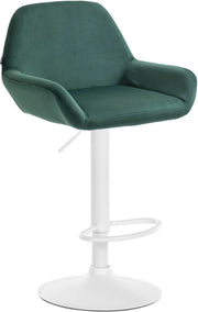 Sgabello Braga in velluto Verde scuro,bianco