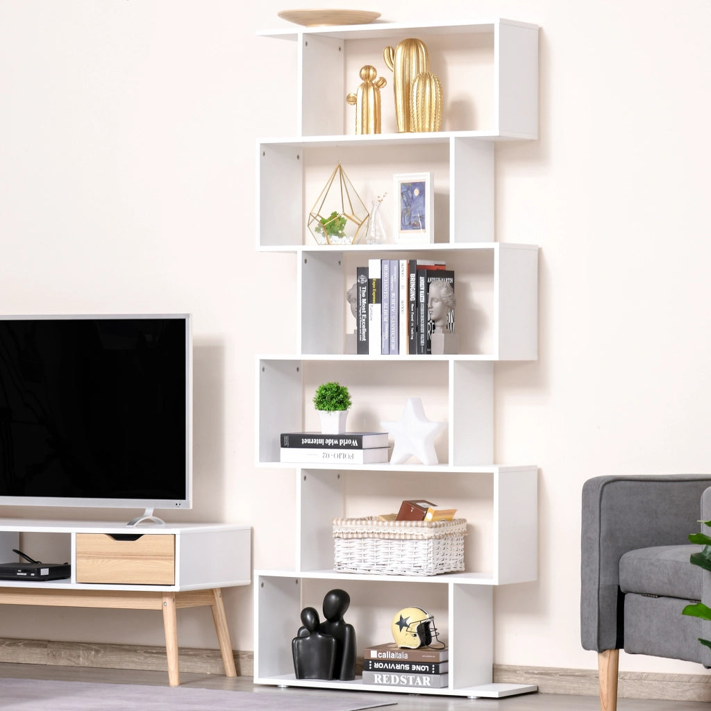 Libreria di Design Mobili Ufficio Scaffale in Legno 80x24x191cm Bianco