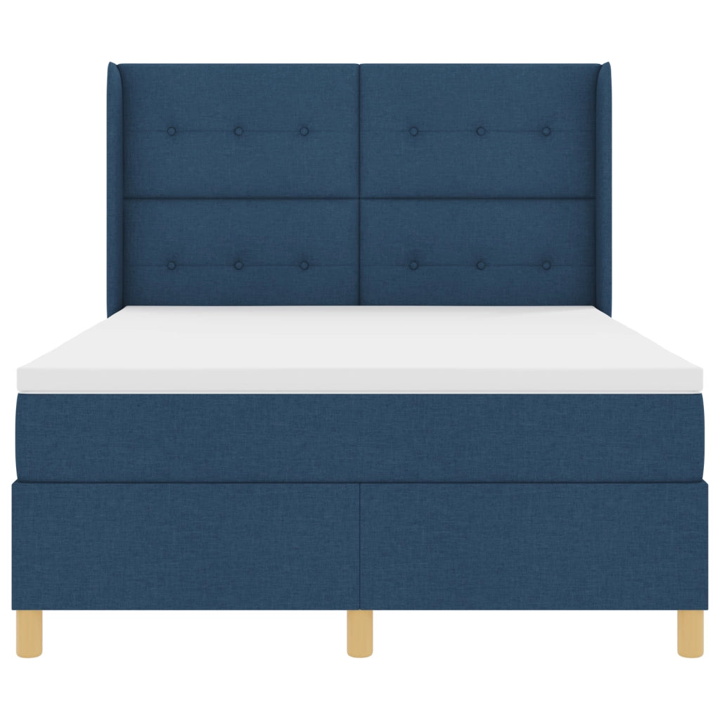 Letto a reti con materasso e LED Blu 140x190 cm Tessuto