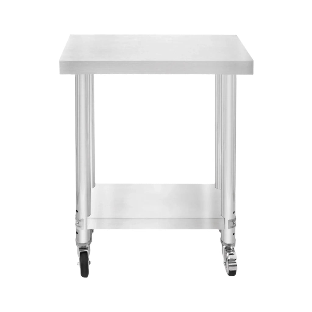 Banco di lavoro per ristorazione Tavolo in acciaio inox per la preparazione degli alimenti Cucina mobile 60cm x 30cm x 80cm