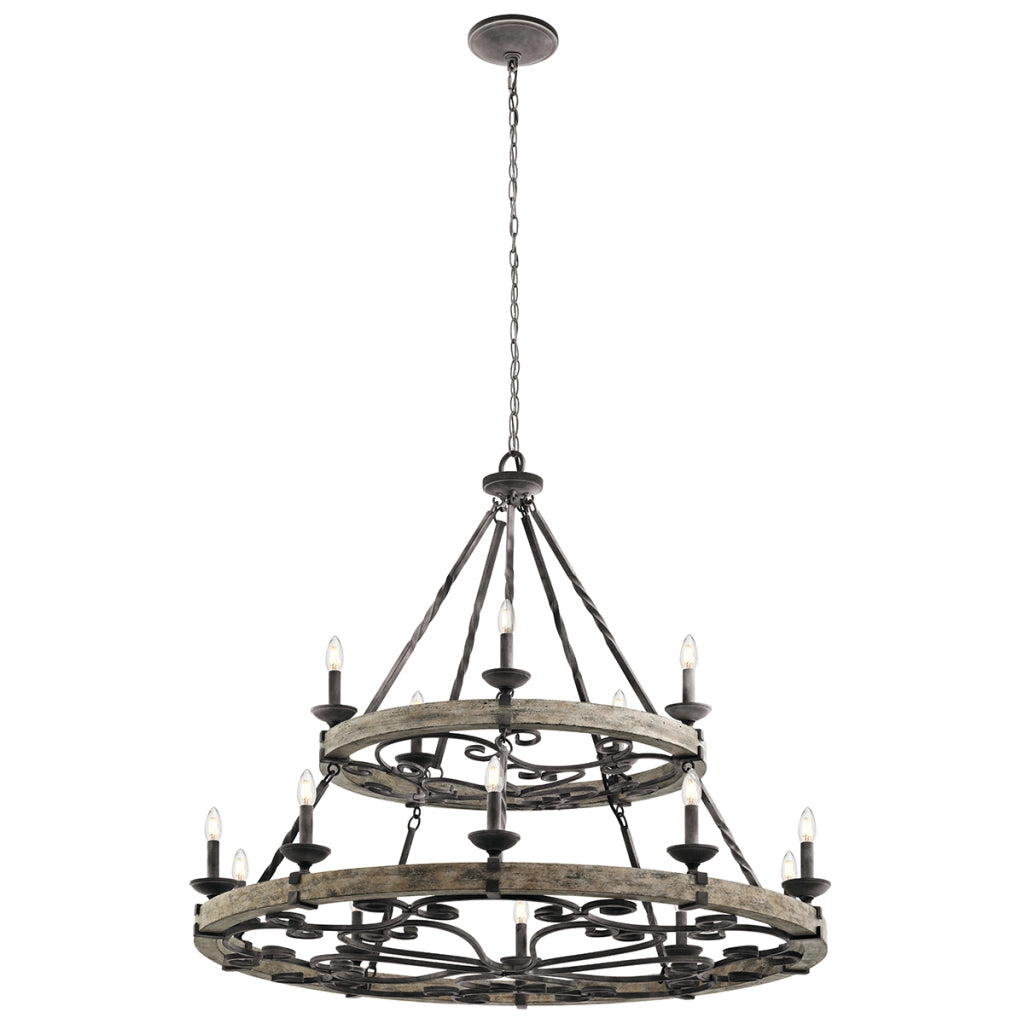 Lampadario Taulbee 2 livelli zinco anticato 15xE14 Kichler