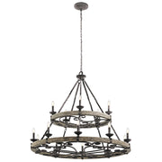 Lampadario Taulbee 2 livelli zinco anticato 15xE14 Kichler