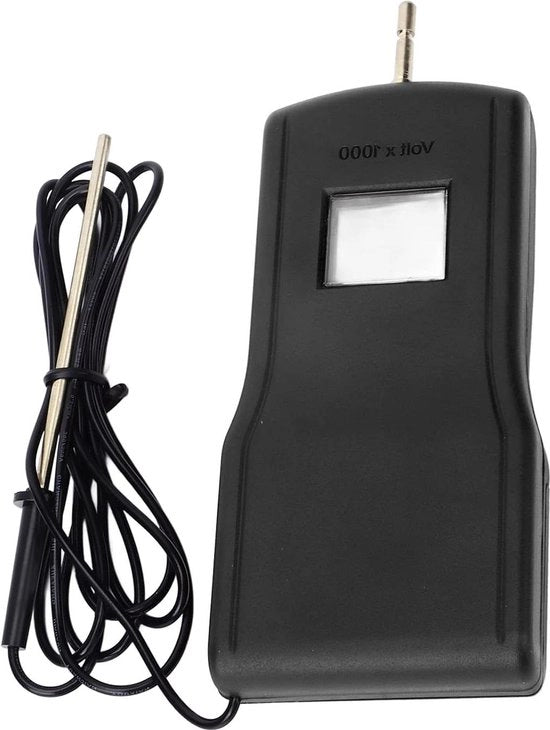 Elettrometro Portatile per Fattorie - Display LCD - 15kV - Coperchio Batteria - Tester di Tensione Digitale - Nero