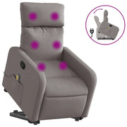Poltrona Alzapersona Massaggiante | Sedia Relax Reclinabile Tortora Tessuto