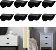 Maniglione autoadesivo 8 pezzi - Nessuna perforazione necessaria - Maniglie a pulsante - Maniglie ad adesivo vetrificante - Per armadi vetrati, comò, armadi - Nero - Installazione facile