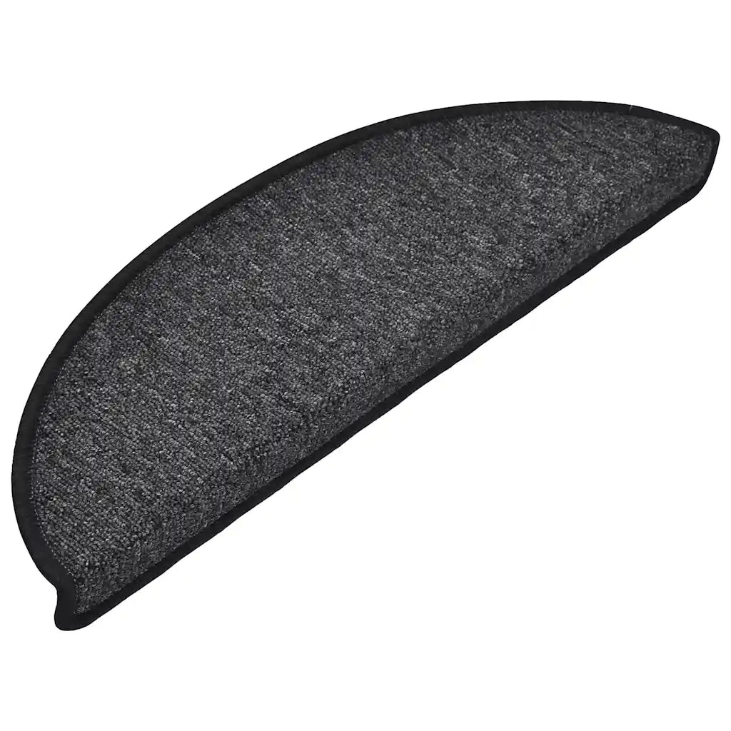 Tappetini per scale 30 pz 56x17x3 cm Antracite Semicircolari 3365733