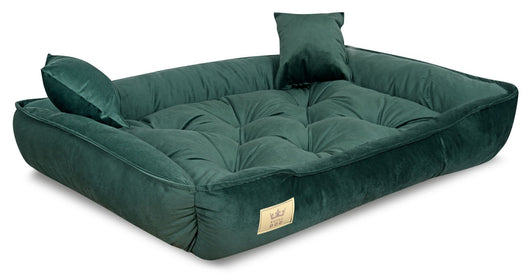 AIO FACTORY Letto per cani 75x65 cm Velluto verde scuro impermeabile