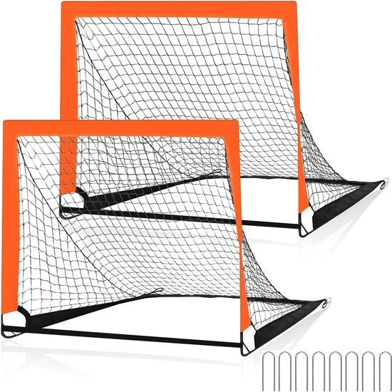 Obiettivi da calcio per bambini - sostenibili e resistenti agli urti - set da 2 - stanghe in fibra di vetro - 120 x 90 cm