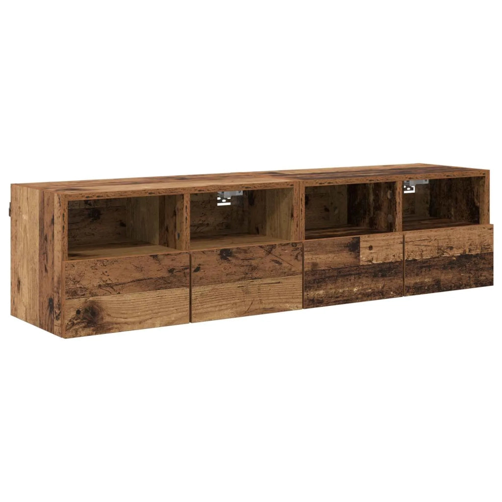 Mobiletti TV da Parete 2 pcs Legno vecchio 60 x 30 x 30 cm