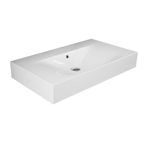 Lavabo sospeso 60 cm Rak Ceramics DES senza foro rubinetto Bianco Alpino