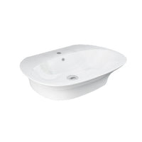 Lavabo sospeso in ceramica bianco cm 55 con foro rubinetto Sensation - Rak Ceramics