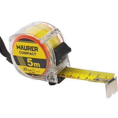 FLESSOMETRO MAURER 5MT 25MM IN ABS TRASPARENTE