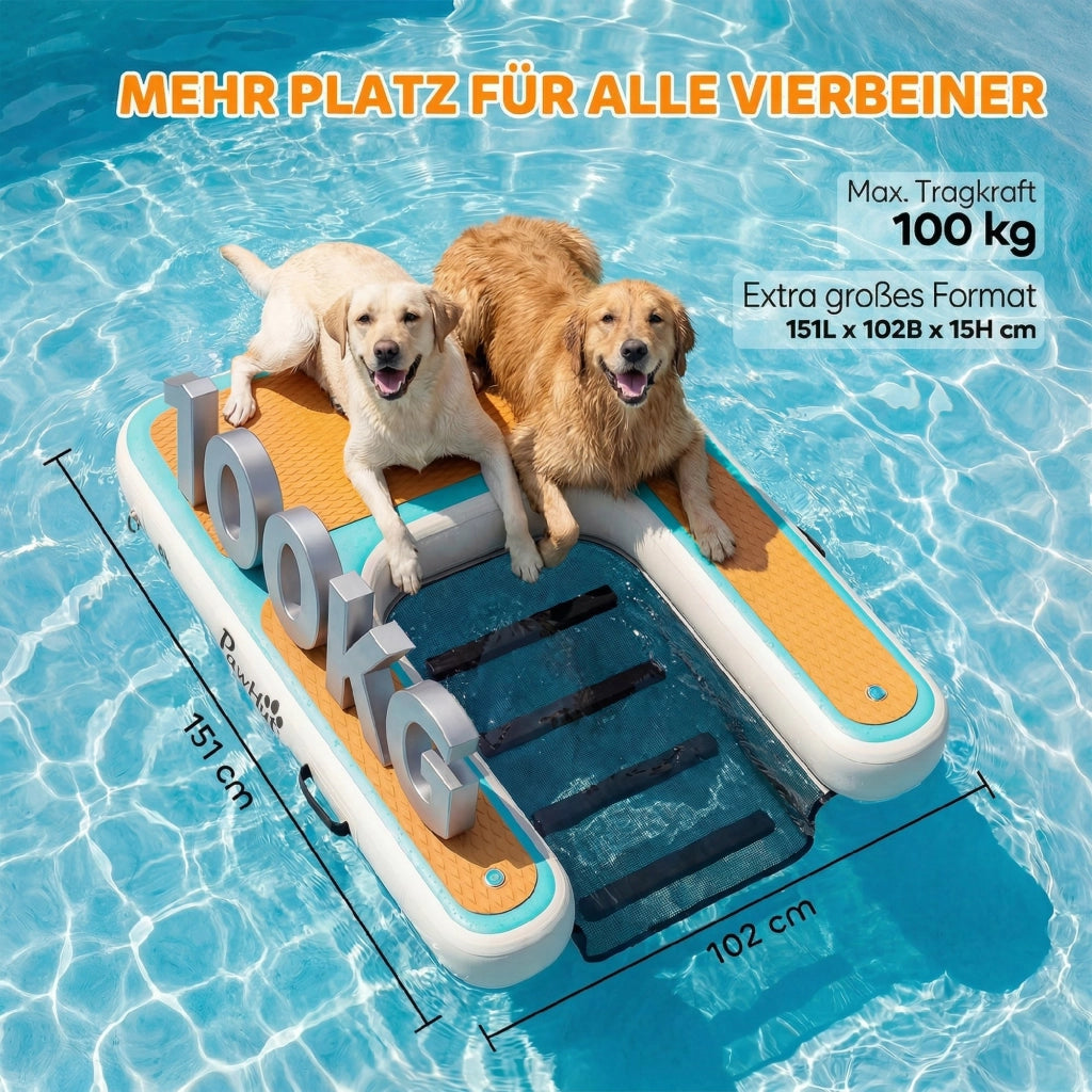 Rampa per Cani Gonfiabile ¨C zephmum ¨C Arancione 151x102 cm