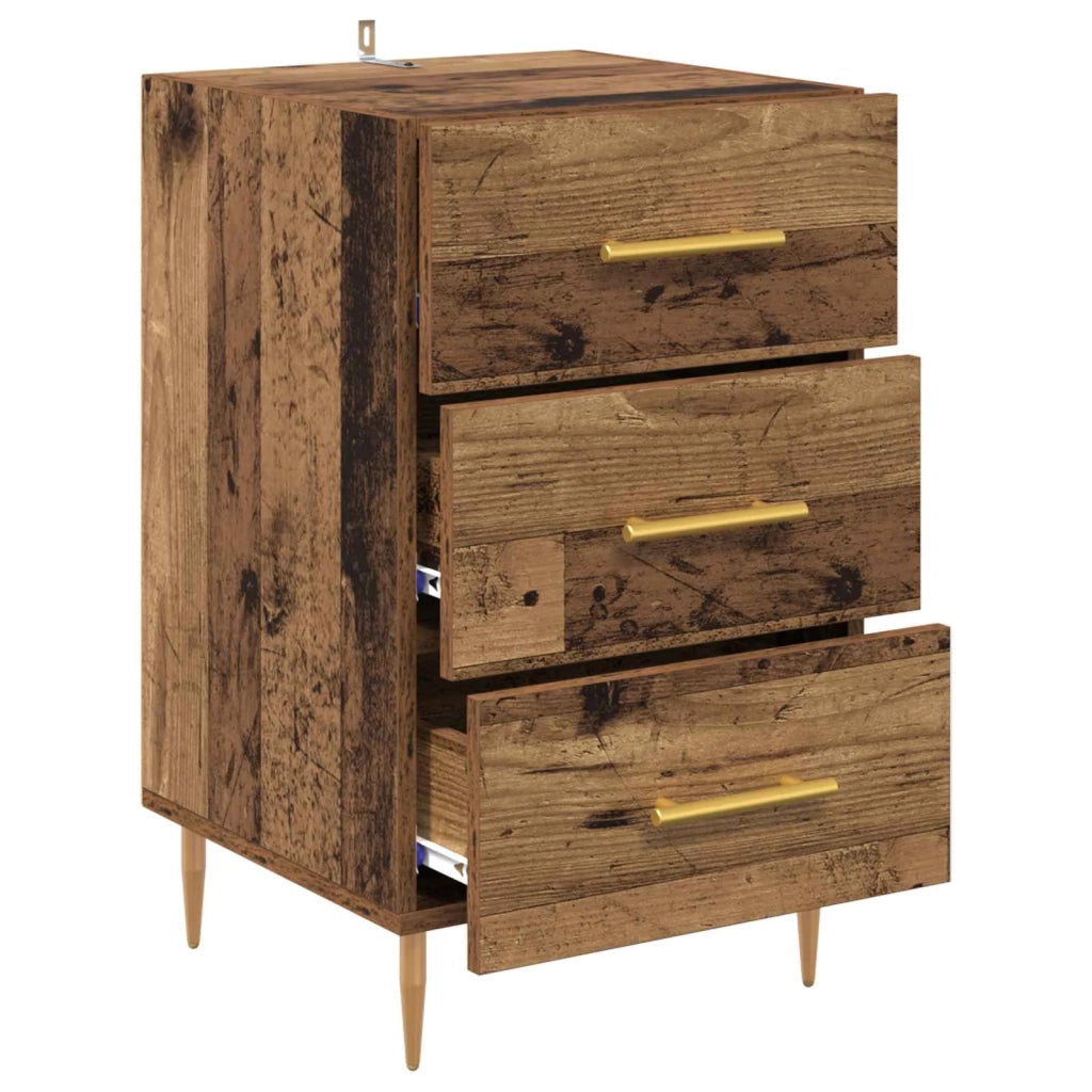 Armadio da Notte con cassetto Legno vecchio 40 x 40 x 66 cm 882107