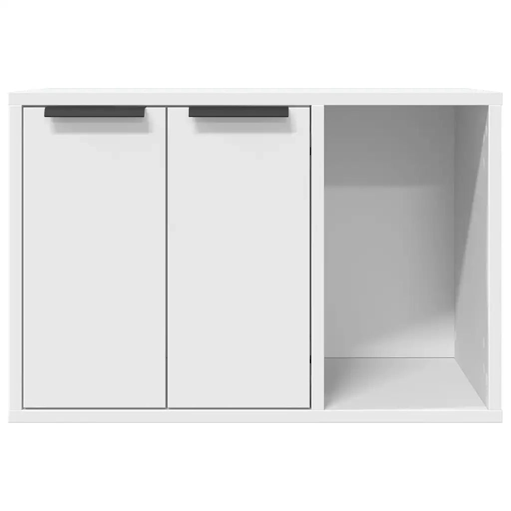 Recinto Lettiera Gatti Bianco 60x40x40 cm in Truciolato 857724
