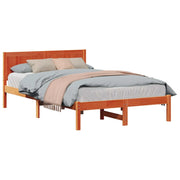 Letto matrimoniale | Letto per adulti | Struttura del letto Marrone 135 x 190 cm Legno massello di pino
