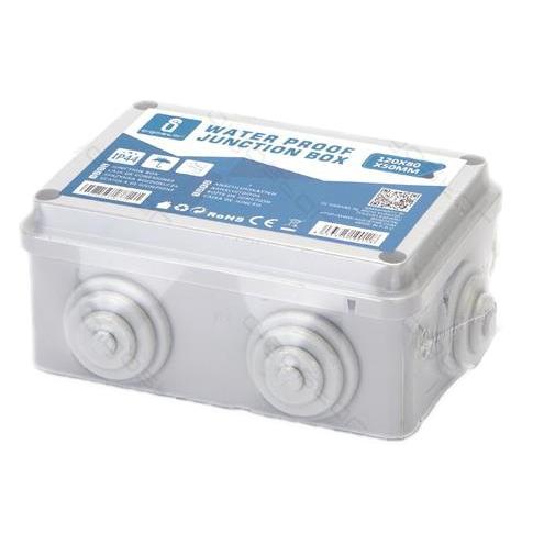 Aigostar Scatola di derivazione a giunzione rettangola, plastica ABS, per interni ed esterni, L120*W80*H50mm, grigia,1unità