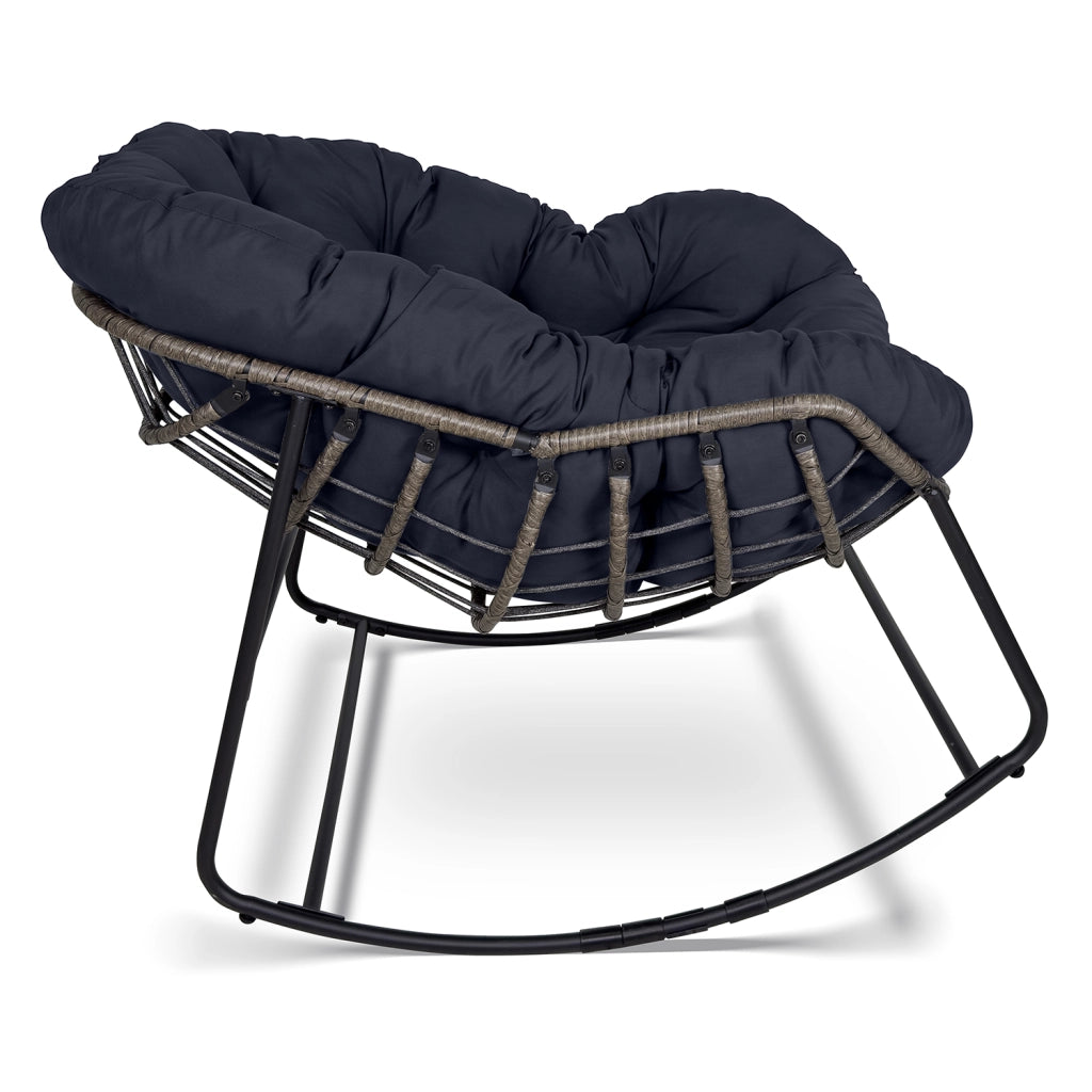 Sedia a dondolo uovo, poltrona dondolo da giardino blu – Dream - SD07DR