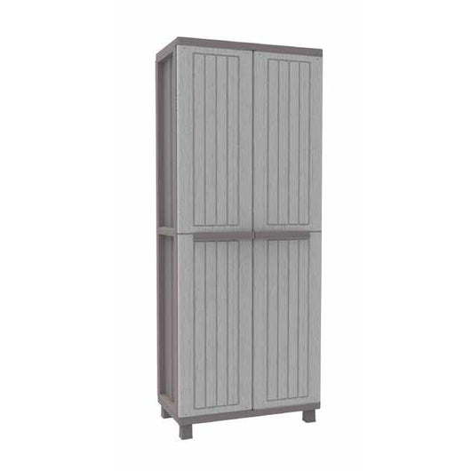 Terry, Jwood 268, Armadio da Esterno Interno a 2 Ante, 3 Ripiani Interni Regolabili. Materiale: Plastica, Dimensioni: 68x37,5x170 cm