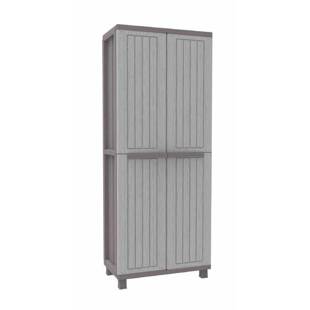 Terry, Jwood 268, Armadio da Esterno Interno a 2 Ante, 3 Ripiani Interni Regolabili. Materiale: Plastica, Dimensioni: 68x37,5x170 cm