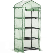 EasyComfort Serra per Piante Verticale con Scaffale a 4 Ripiani in Acciaio e PE Verde Scuro, 70x50x160cm