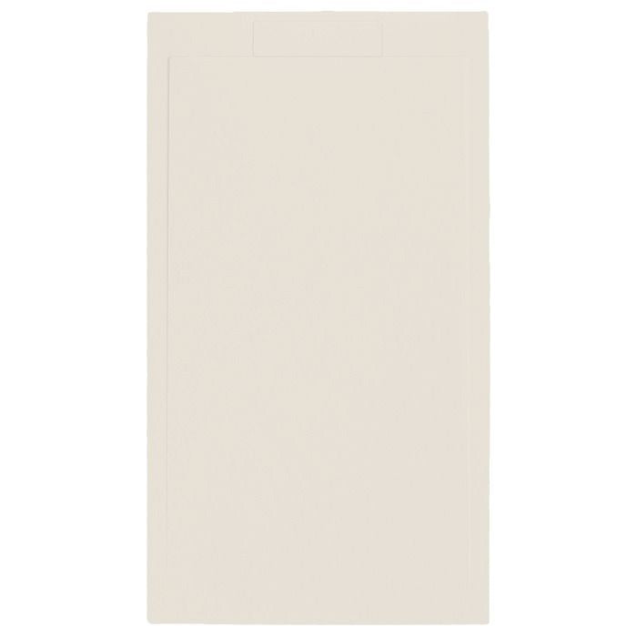 Piatto doccia in pietra SOLIDSTONE alto 2,8 cm con bordo - Beige - Misura: 80x160 x 2,8h 