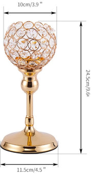 Candelabro cristallino, candelabro dorato per candele a stantuffo e lampioncini, per matrimoni, feste, Natale, decorazione di casa, regalo di benvenuto, stile 4