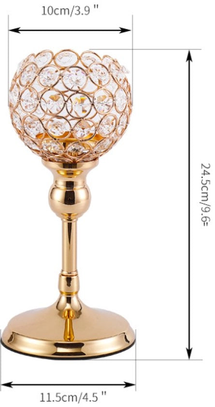 Candelabro cristallino, candelabro dorato per candele a stantuffo e lampioncini, per matrimoni, feste, Natale, decorazione di casa, regalo di benvenuto, stile 4