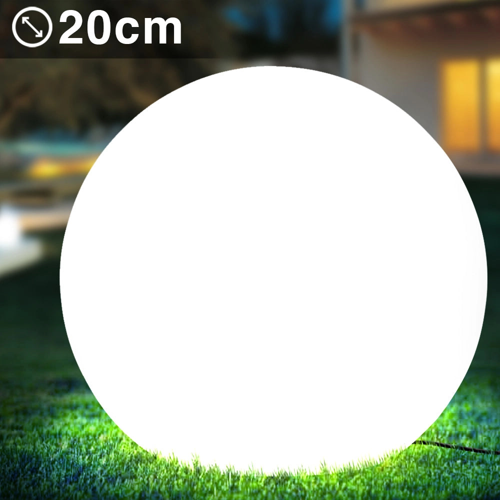 Lampada Sfera Giardino 20cm Luce Esterno Bianco attacco E27 Decorazione Esterno
