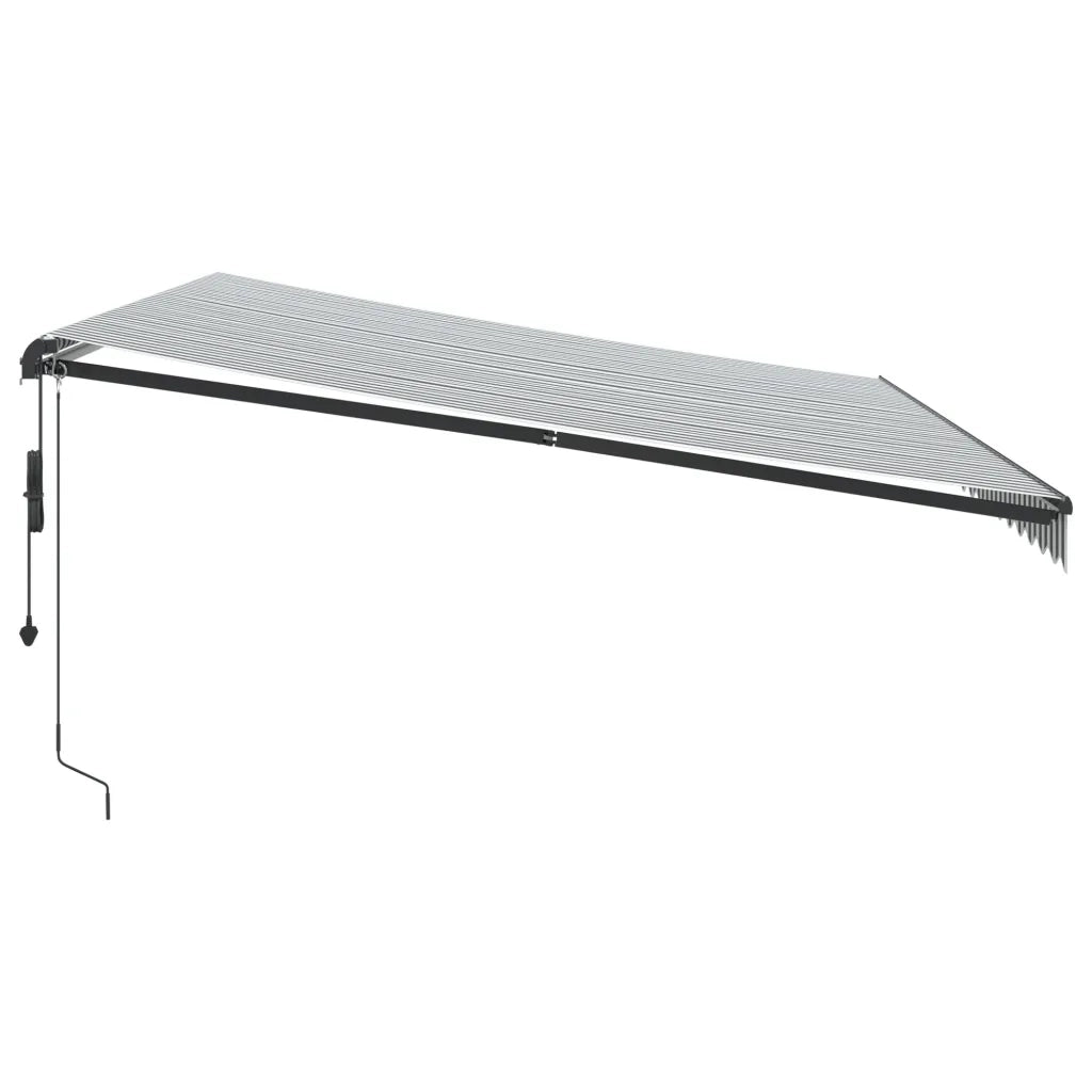Tenda Retrattile Automatica LED Antracite e Bianco 500x350 cm