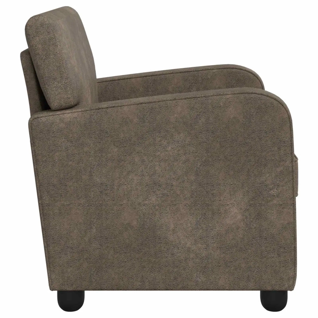Poltrona Grigio Scuro Pelle Scamosciata Sintetica 42043425