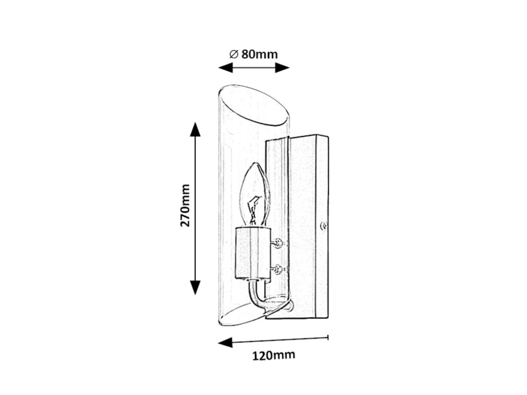Applique bagno cromata vetro E14 IP44 Teodoro Rabalux