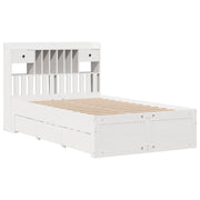 Letto Libreria senza Materasso Bianco 135x190 cm Legno di Pino