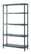 SCAFFALE IN RESINA FISSO cm 30x80x188h - 5 ripiani - portata 225 kg