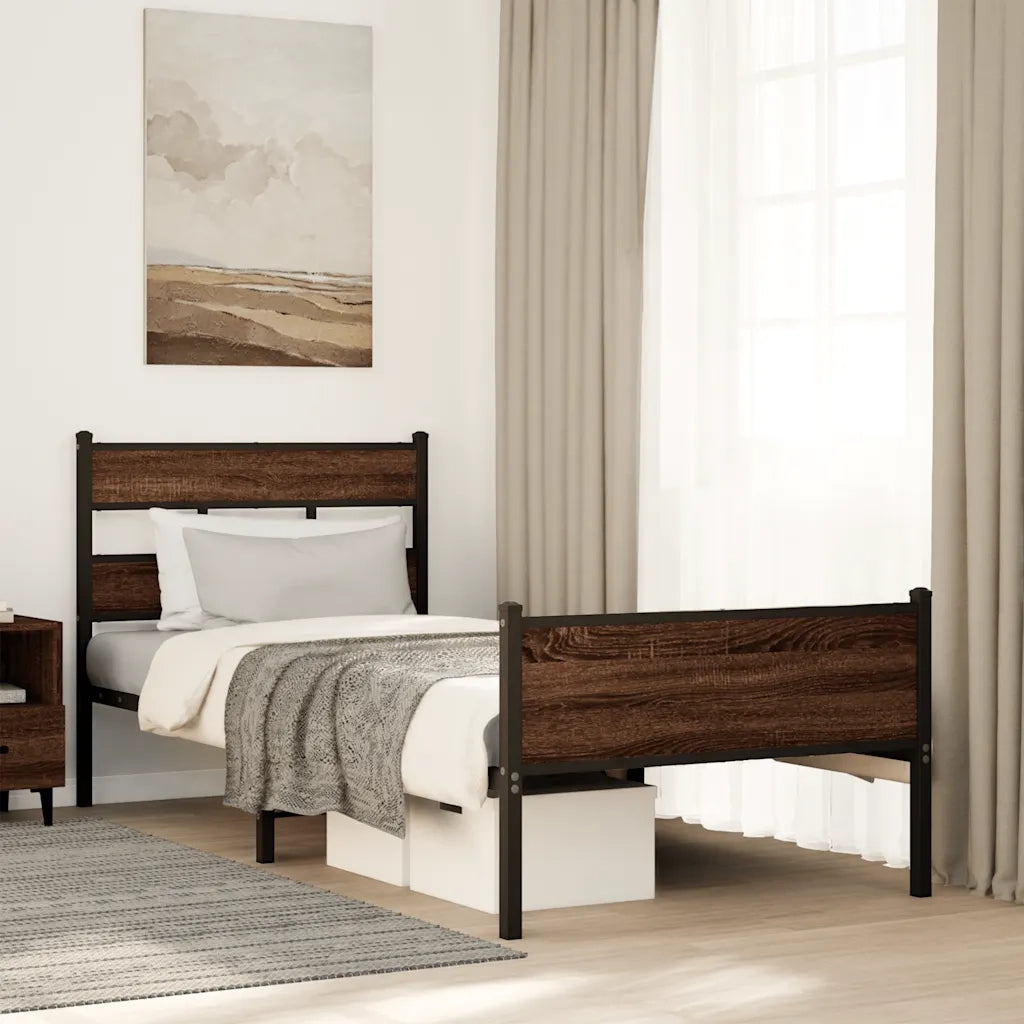Giroletto senza Materasso Rovere Marrone 80x200cm in Truciolato