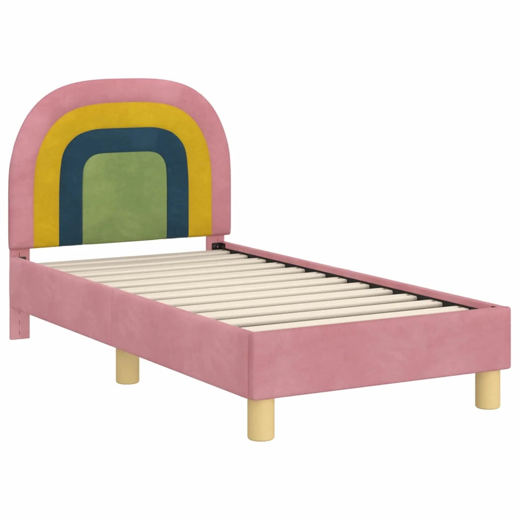 Letto singolo | Letto per adulti | Struttura letto per bambini con testata Rosa 70 x 140 cm