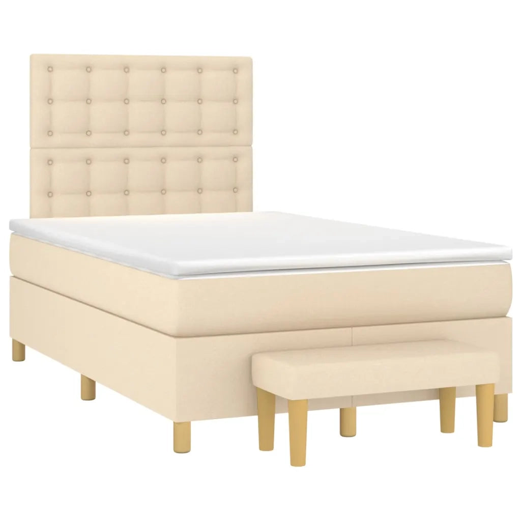 Giroletto a Molle con Materasso Crema 120x200 cm in Tessuto 3137466