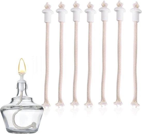 Sostegni ceramici per candele - Resistenti al calore - Tela di cotone - Fiammiferi - Adatti per bottiglie di vino - 7 pezzi