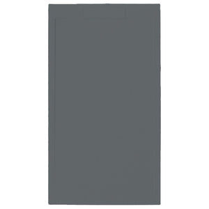 Piatto doccia in pietra SOLIDSTONE alto 2,8 cm con bordo - Antracite Grafite nero - Misura: 90x180 x 2,8h
