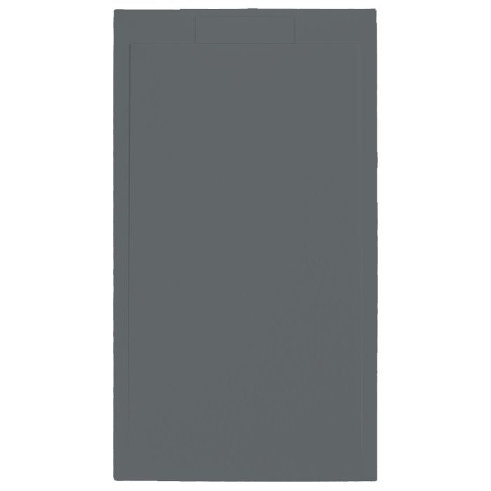 Piatto doccia in pietra SOLIDSTONE alto 2,8 cm con bordo - Antracite Grafite nero - Misura: 80x160 x 2,8h 