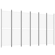 Divisorio a 6 Pannelli-Set di 6 pannelli Paravento Bianco 300 x 180 cm Tessuto