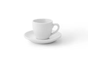 Set 6 Tazzine Tazze Caffè in Ceramica Hotel Bianche con Piattini