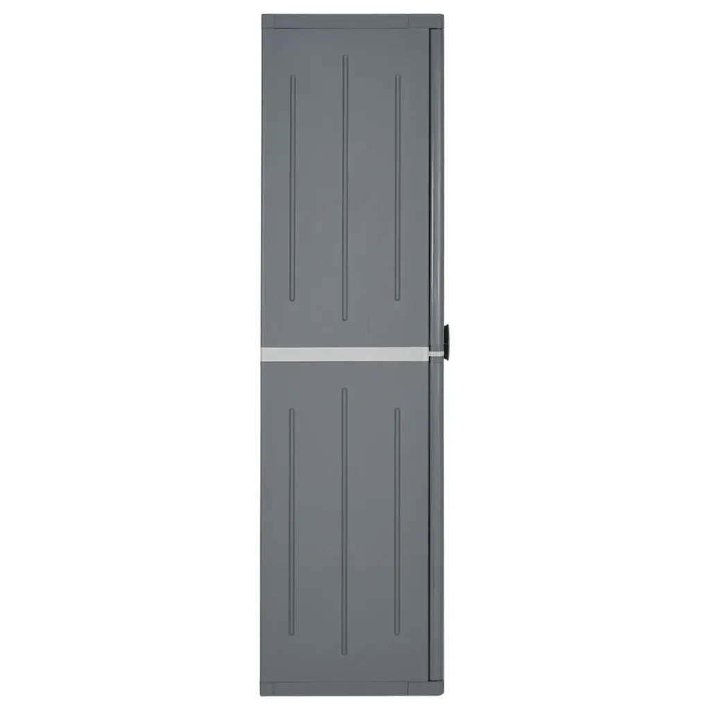 Armadio da Giardino Grigio 65x45x172 cm in Rattan PP 364063